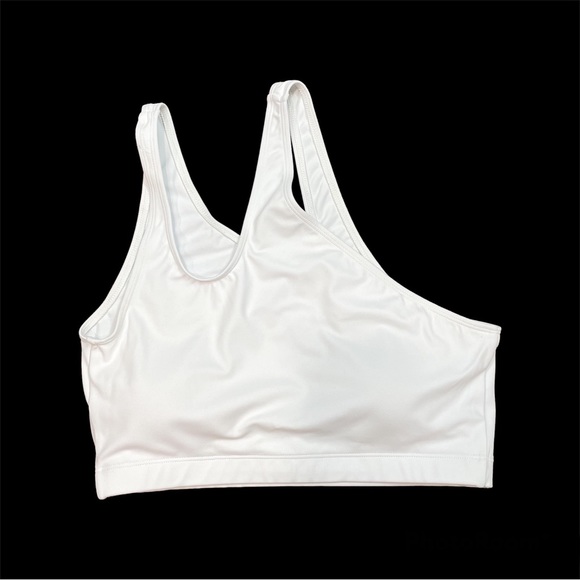 Nubyen X Revolve One Shoulder Sports Bra Sz Large White Cutout - Picture 2 of 10